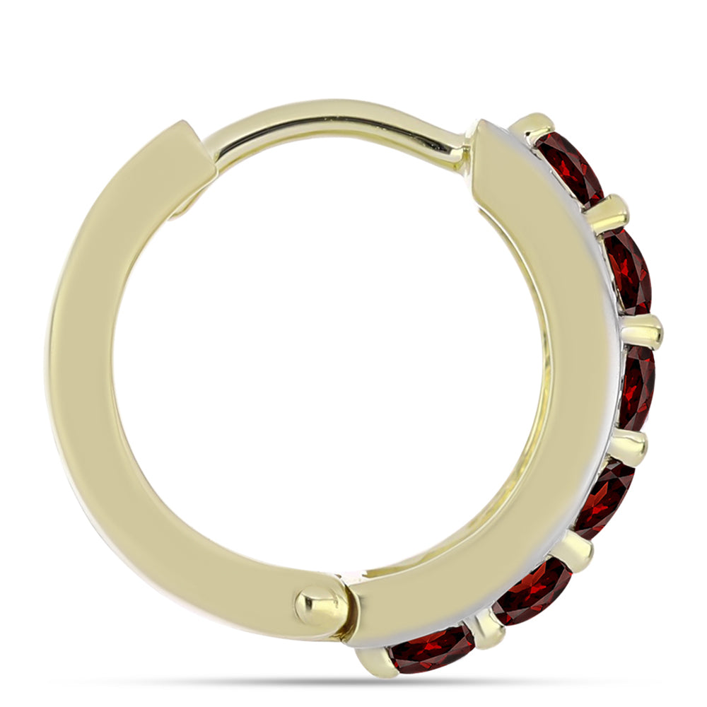 Pendientes de Plata Bañada en Oro con Granate Barton y Topacio Blanco