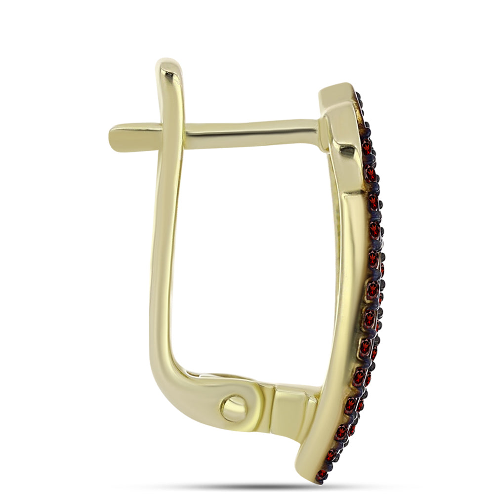 Pendientes de Plata Bañada en Oro con Granate Barton