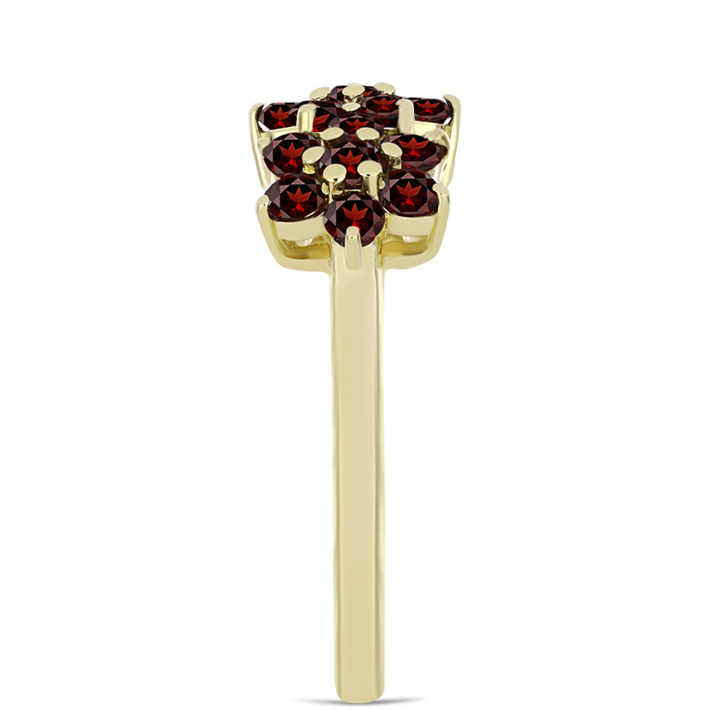 Anillo de Plata Bañada en Oro con Granate Barton