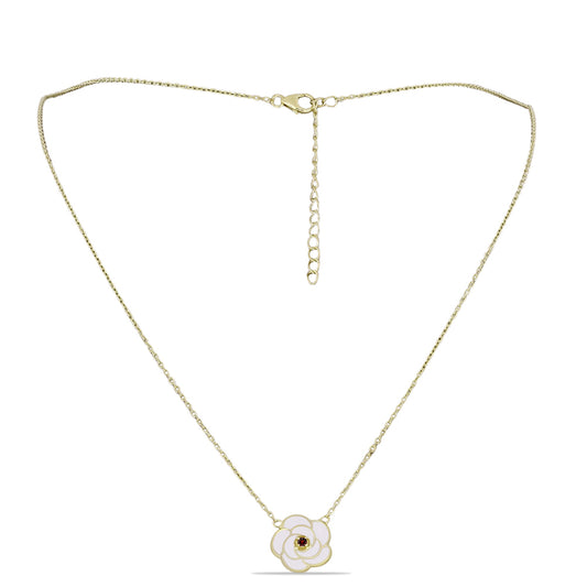 Collar de Plata Bañada en Oro con Granate Barton