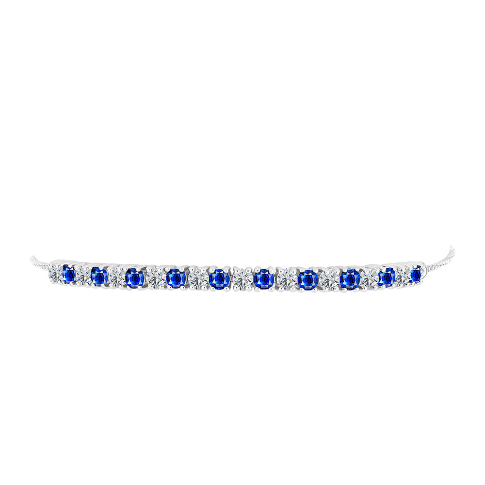 Pulsera de Plata con Zafiro Azul Australiano y Topacio Blanco