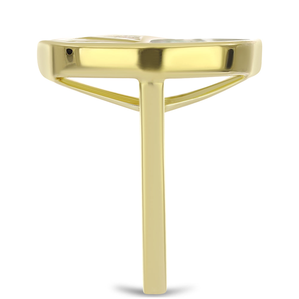 Anillo de Plata Bañada en Oro con Madreperla