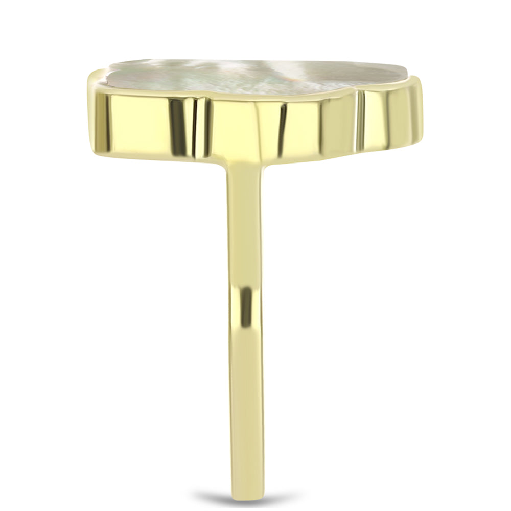 Anillo de Plata Bañada en Oro con Madreperla