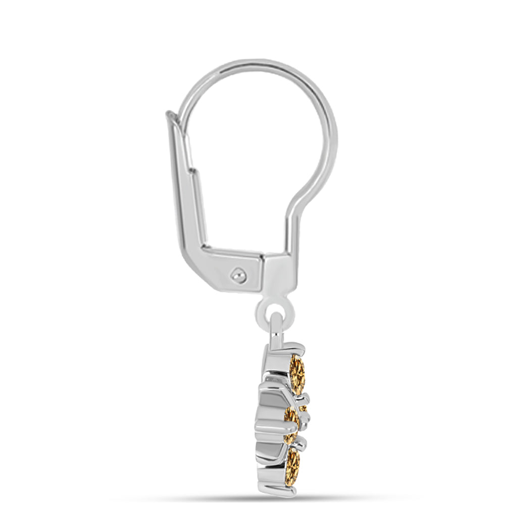 Pendientes de Plata con Moisanita Champagne