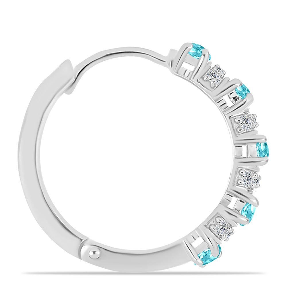 Pendientes de Plata con Cuarzo Paraiba y Topacio Blanco