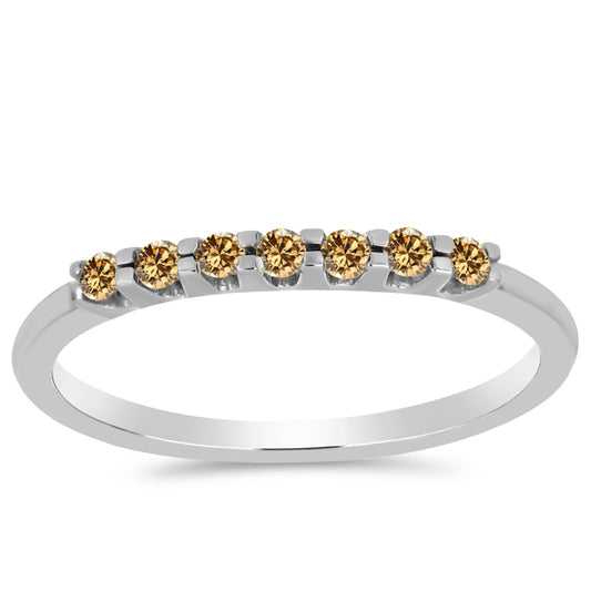 Anillo de Plata con Moisanita Champagne