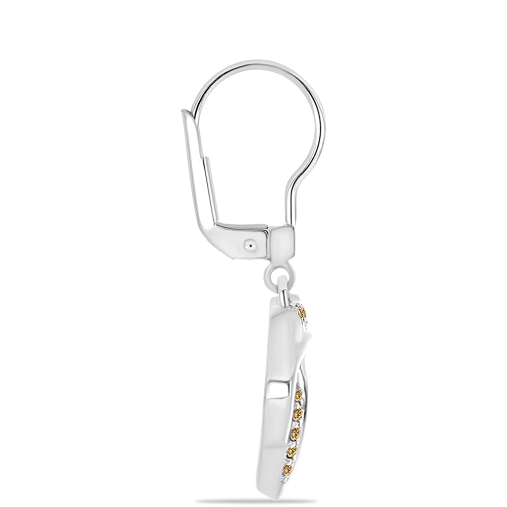 Pendientes de Plata con Moisanita Champagne