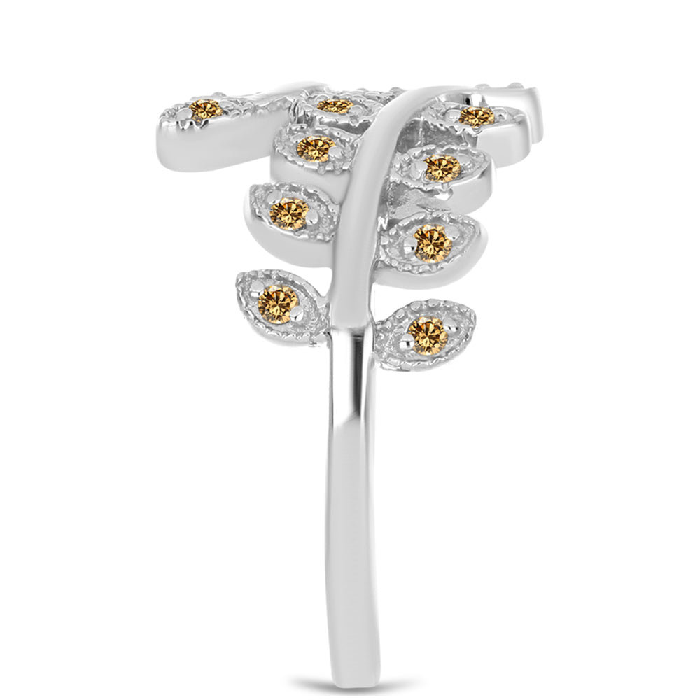 Anillo de Plata con Moisanita Champagne