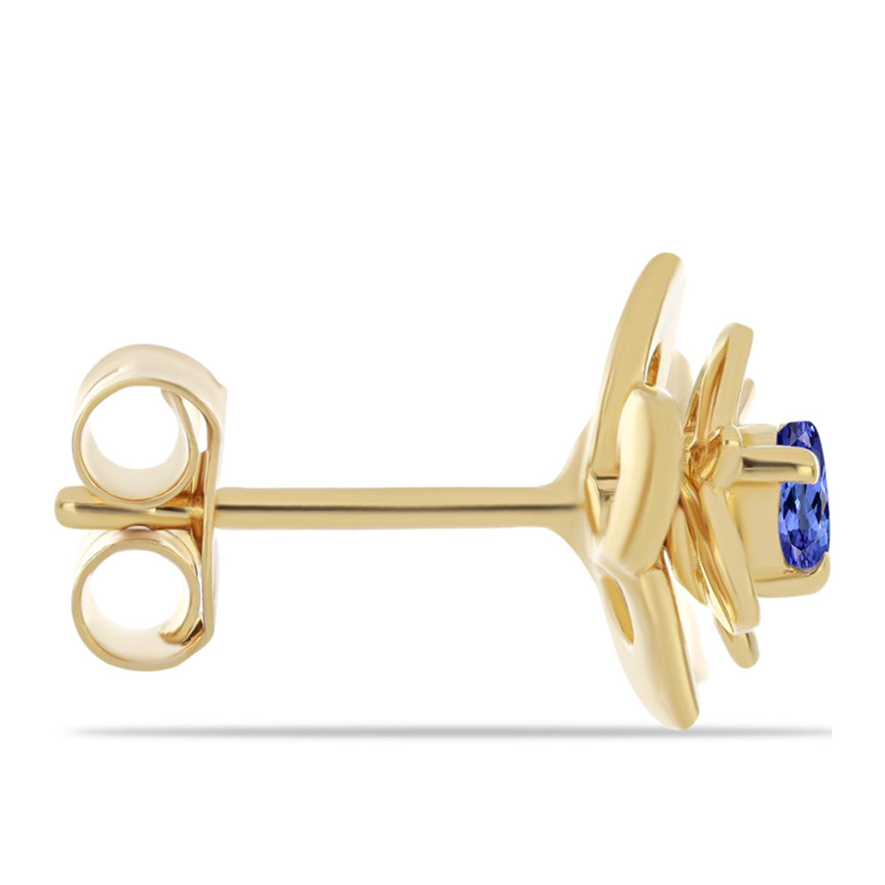 Pendientes de Plata Bañada en Oro con Tanzanita