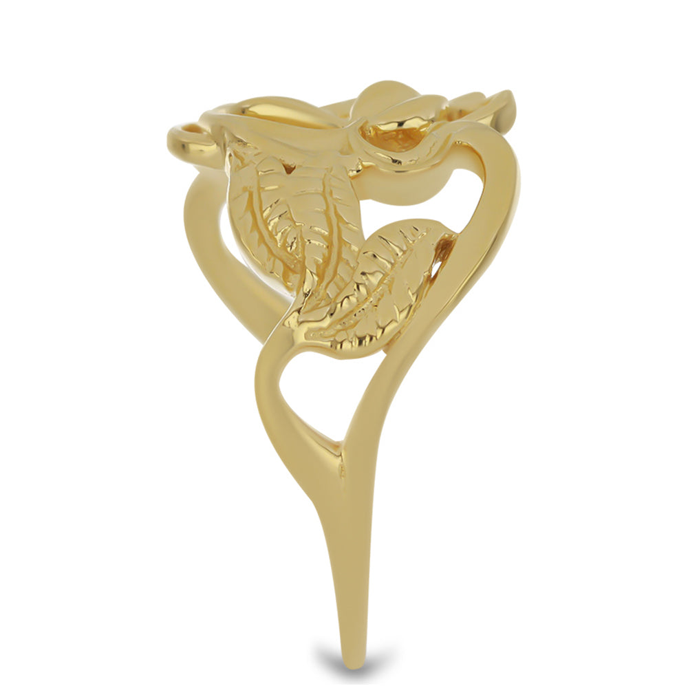 Anillo de Plata Bañada en Oro con Esmeralda de Brasil