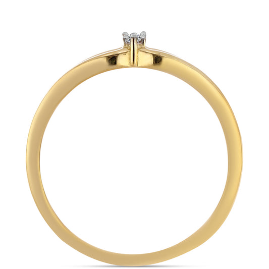 Anillo de Plata Bañada en Oro con Diamante blanco