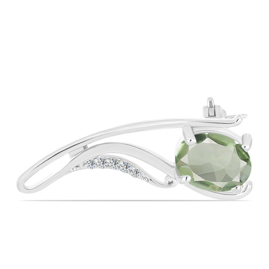 de Plata con Amatista Verde y Topacio Blanco