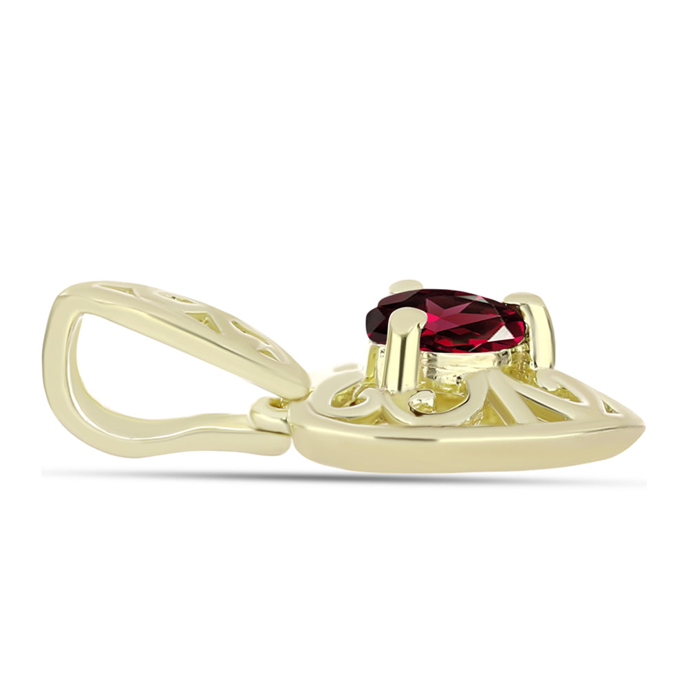 Colgante de Plata Bañada en Oro con Granate Rodolita