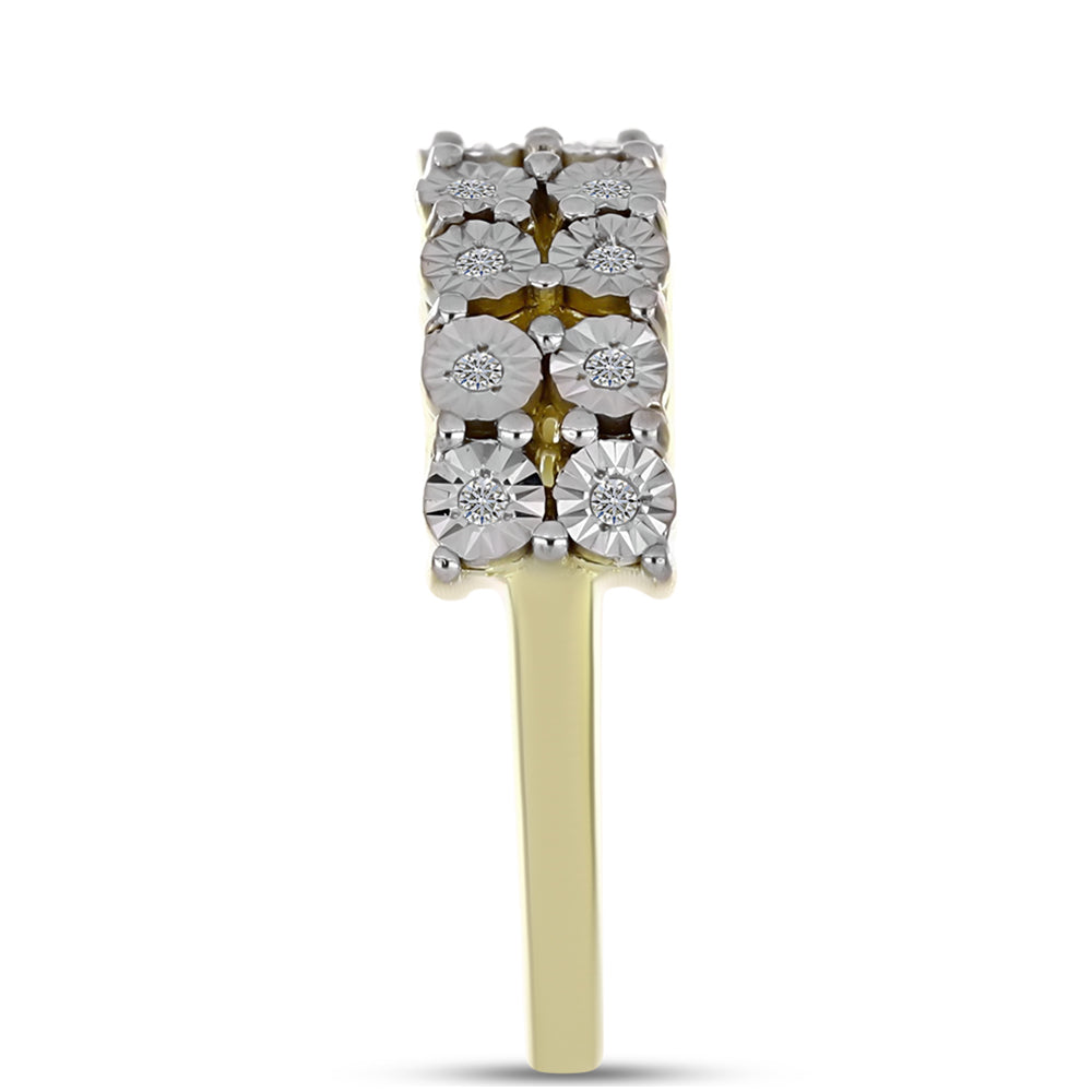 Anillo de Plata Bañada en Oro con Diamante blanco