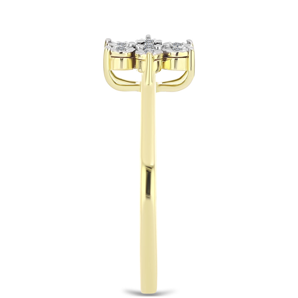 Anillo de Plata Bañada en Oro con Diamante blanco