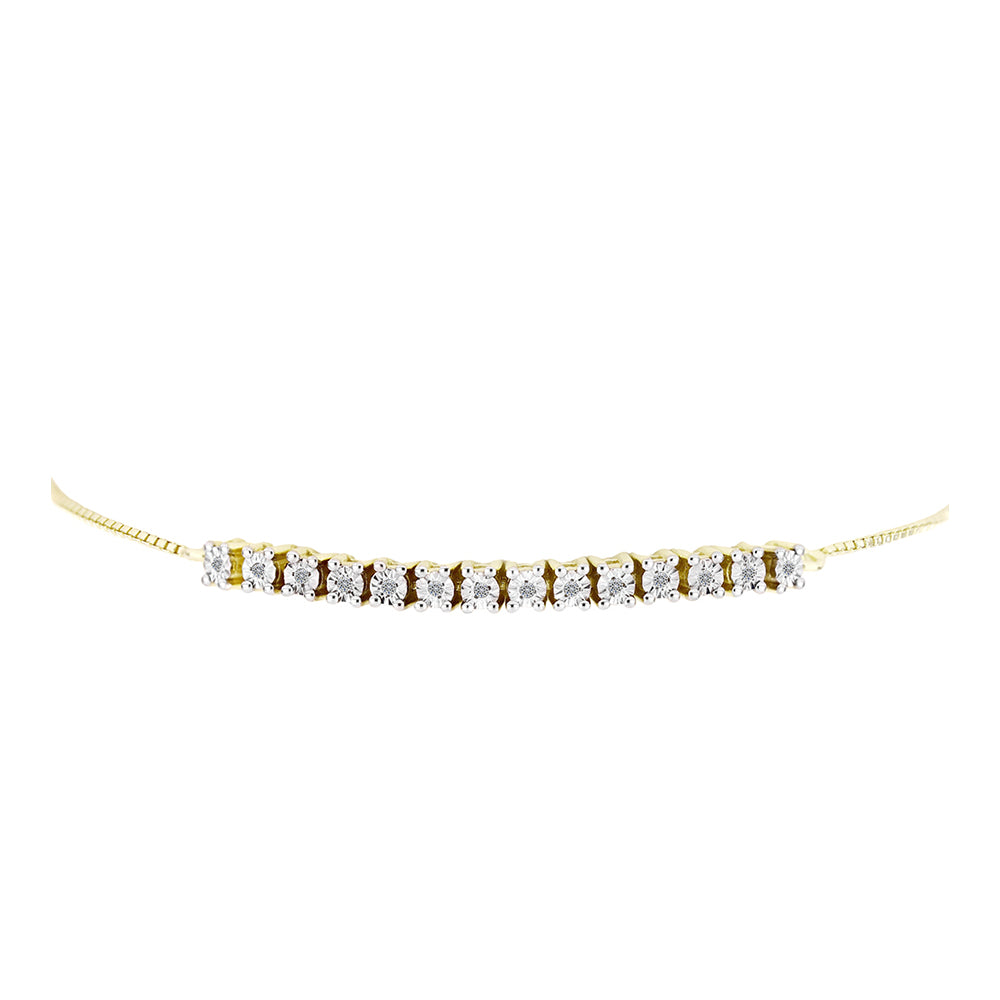 Pulsera de Plata Bañada en Oro con Diamante blanco