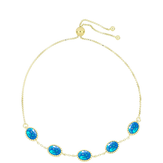 Pulsera de Plata Bañada en Oro con Ópalo Paraíso de Etiopia