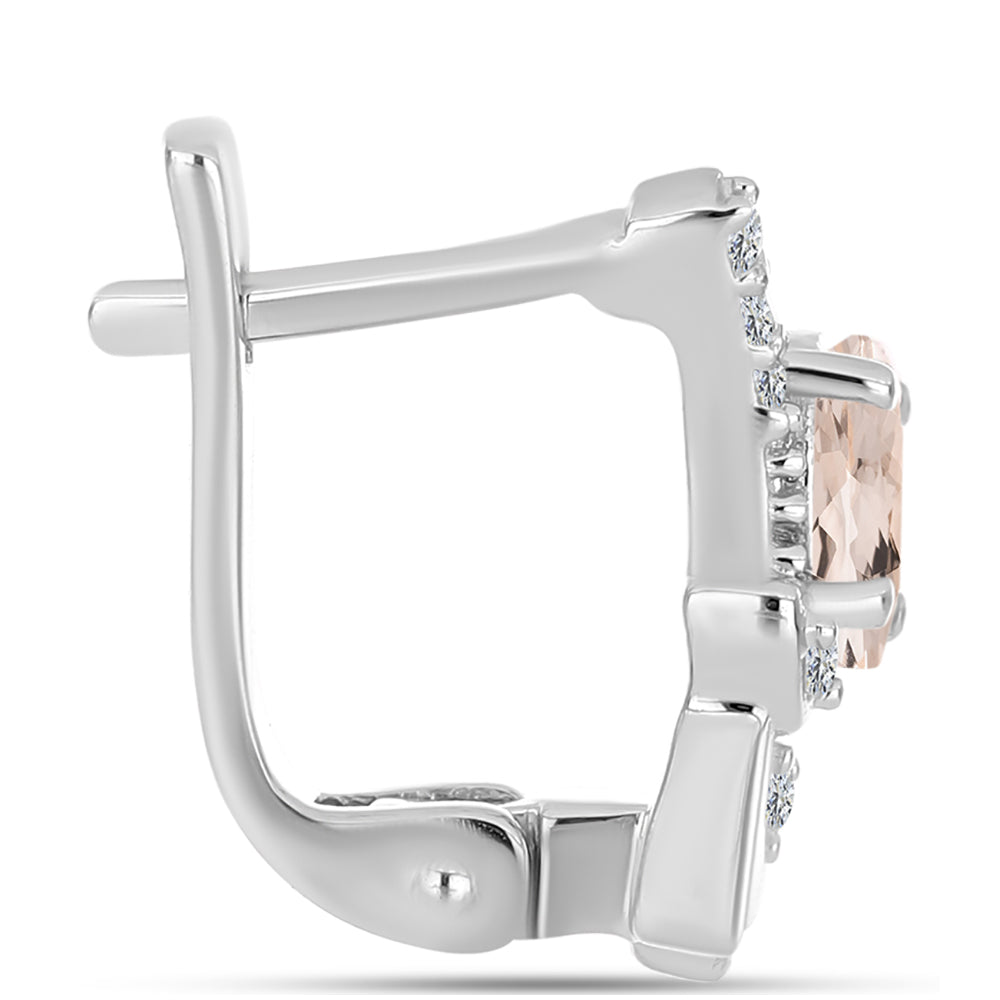 Pendientes de Plata con Morganita de Gozareh y Topacio Blanco