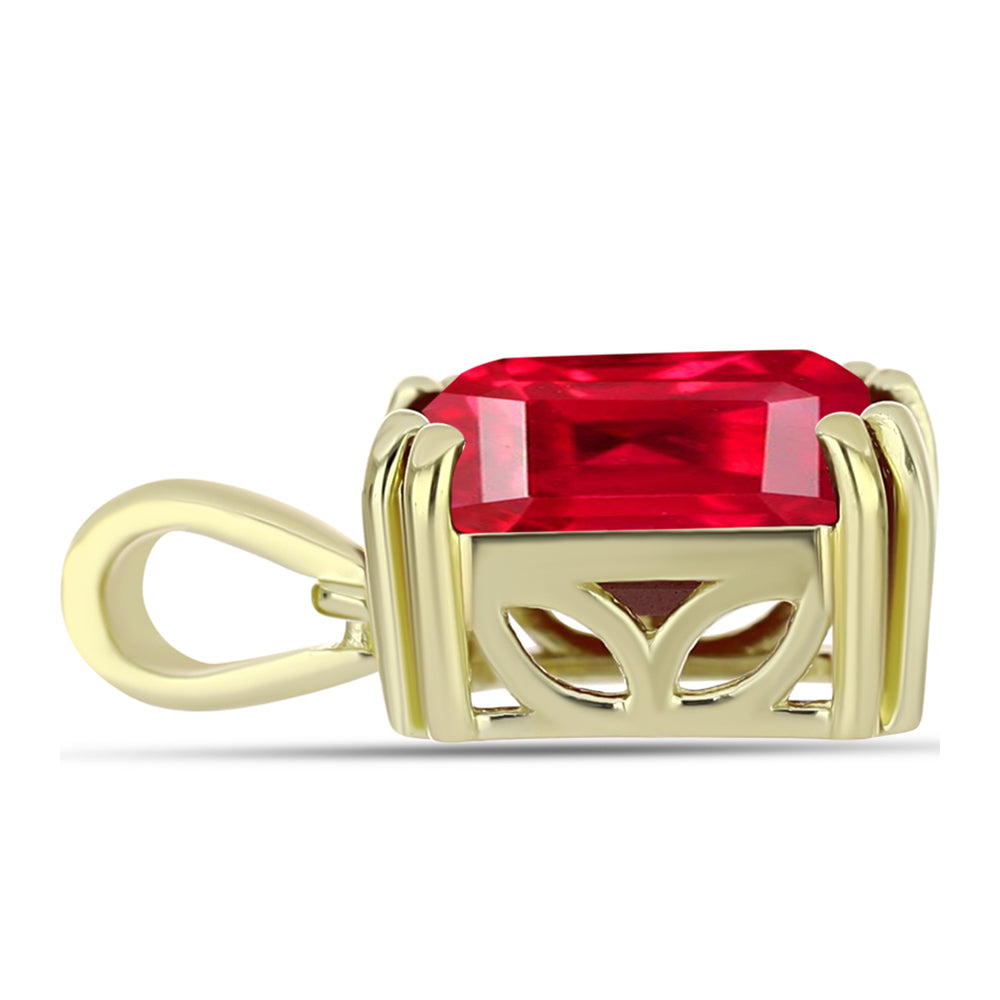 Colgante de Plata Bañada en Oro con Ágata Roja