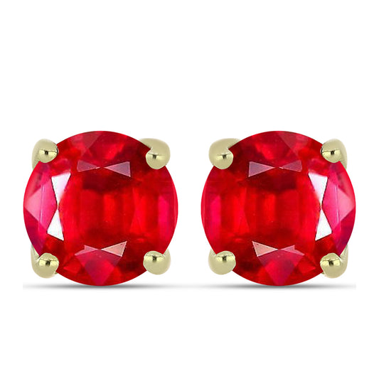 Pendientes de Plata Bañada en Oro con Ágata Roja