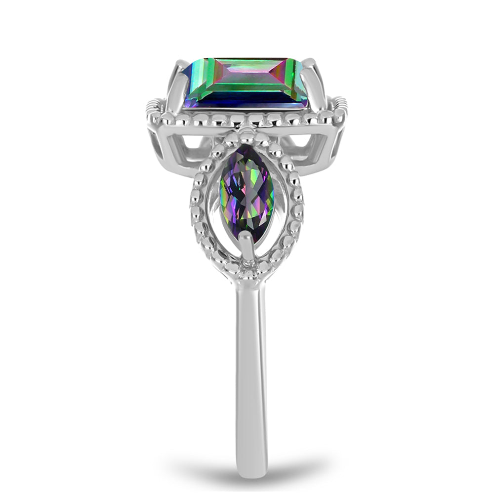 Anillo de Plata con Cuarzo Místico Verde de Brasil