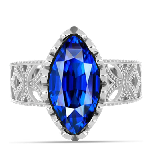 Anillo de Plata con Zafiro Azul Australiano