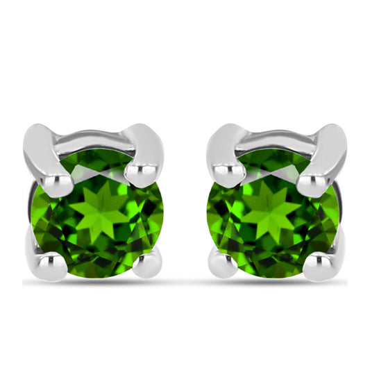 Pendientes de Plata con Diópsido de Cromo