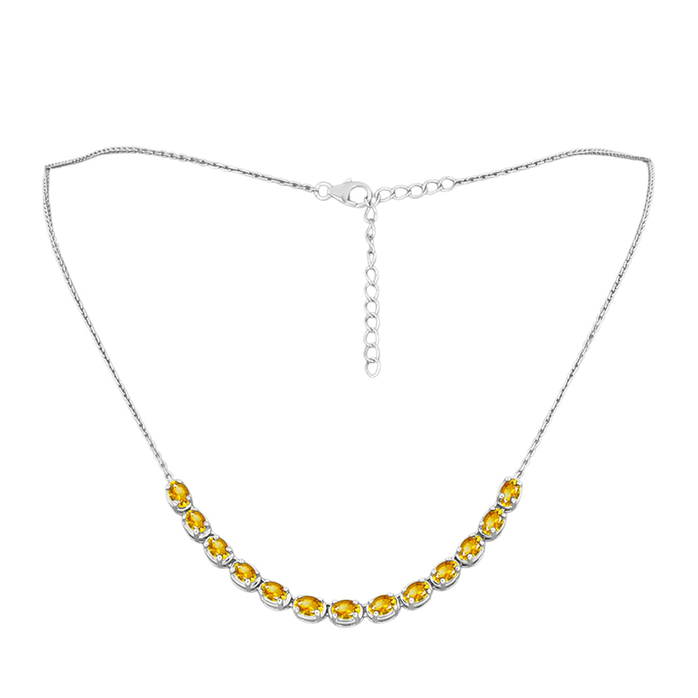 Collar de Plata con Citrino de Río del Oro