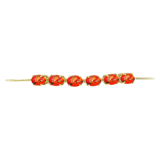Pulsera de Plata Bañada en Oro con Turquesa de Mohave