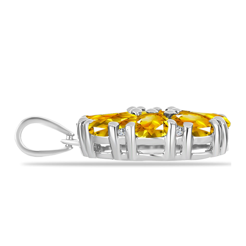 Colgante de Plata con Citrino de Río del Oro y Topacio Blanco