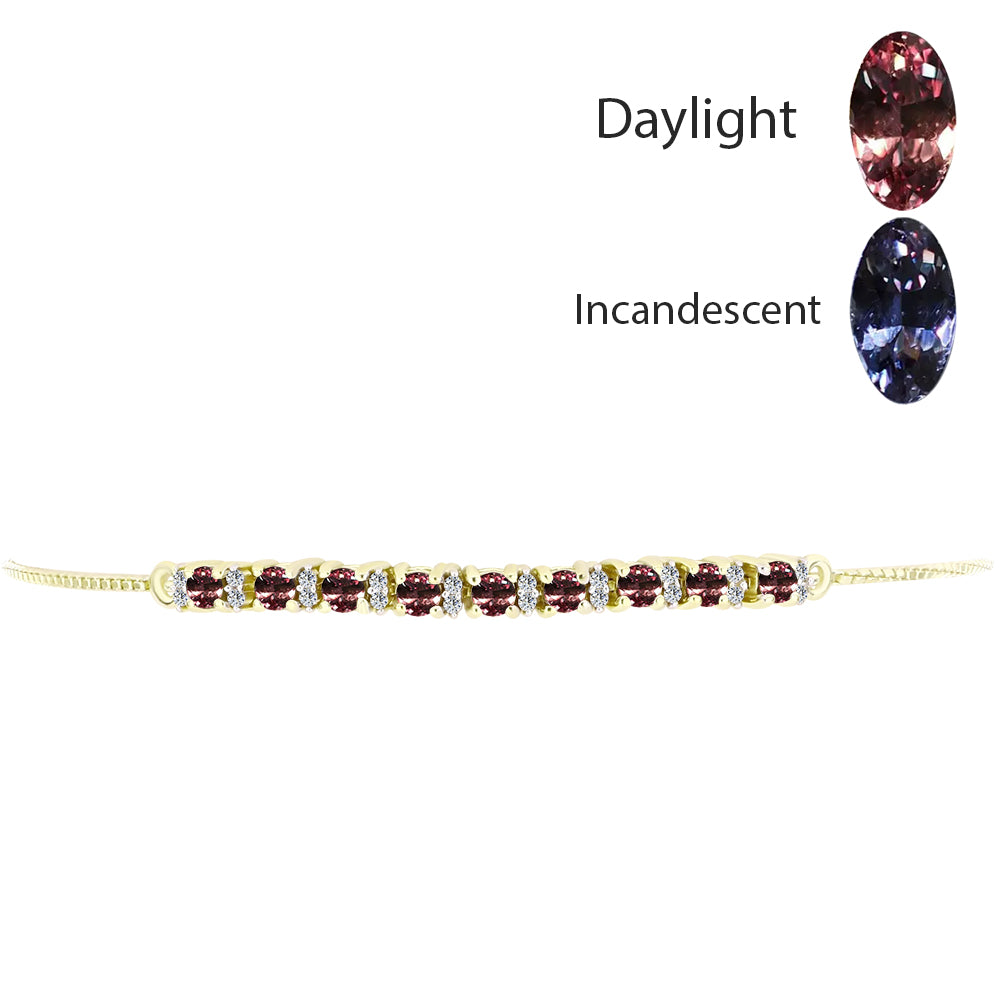 Pulsera de Plata Bañada en Oro con Granate Bekily Multicolor y Topacio Blanco