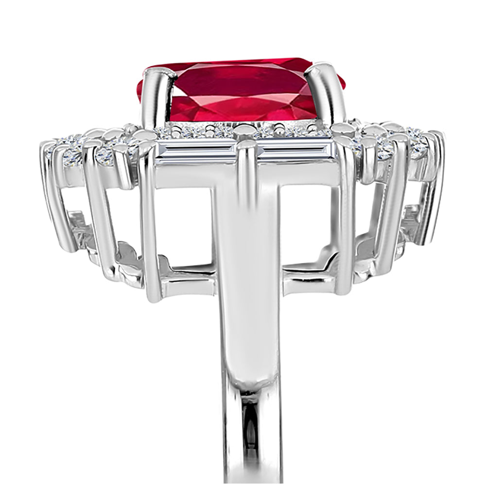 Anillo de Plata con Rubí de Madagascar y Topacio Blanco