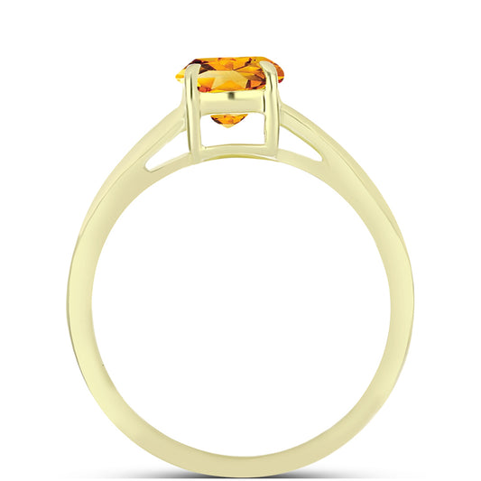 Anillo de Plata Bañada en Oro con Citrino de Río del Oro