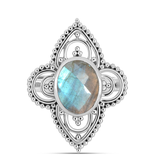 Anillo de Plata con Labradorita