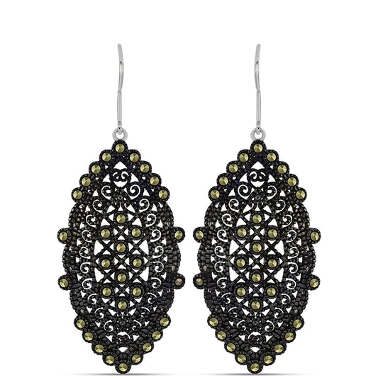 Pendientes de Plata con Marcasita de Austria