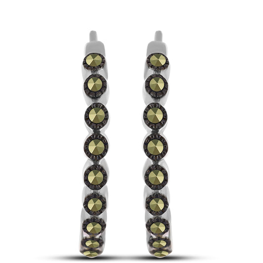 Pendientes de Plata con Marcasita de Austria