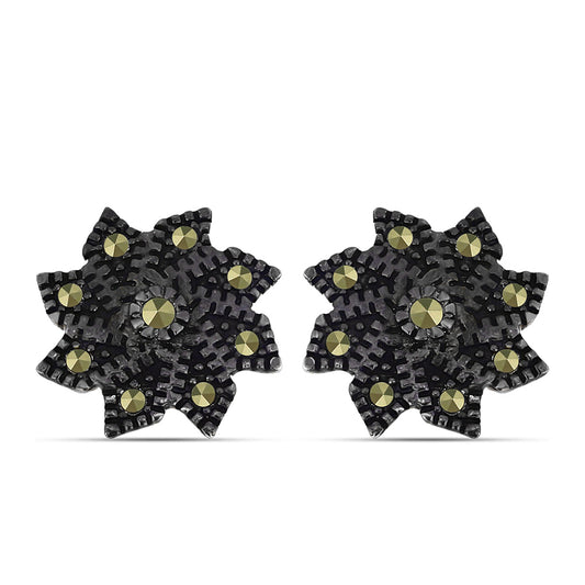 Pendientes de Plata con Marcasita de Austria