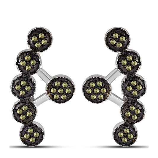Pendientes de Plata con Marcasita de Austria