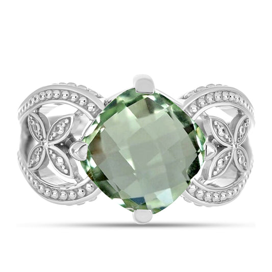 Anillo de Plata con Amatista Verde