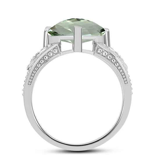 Anillo de Plata con Amatista Verde