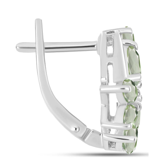 Pendientes de Plata con Amatista Verde
