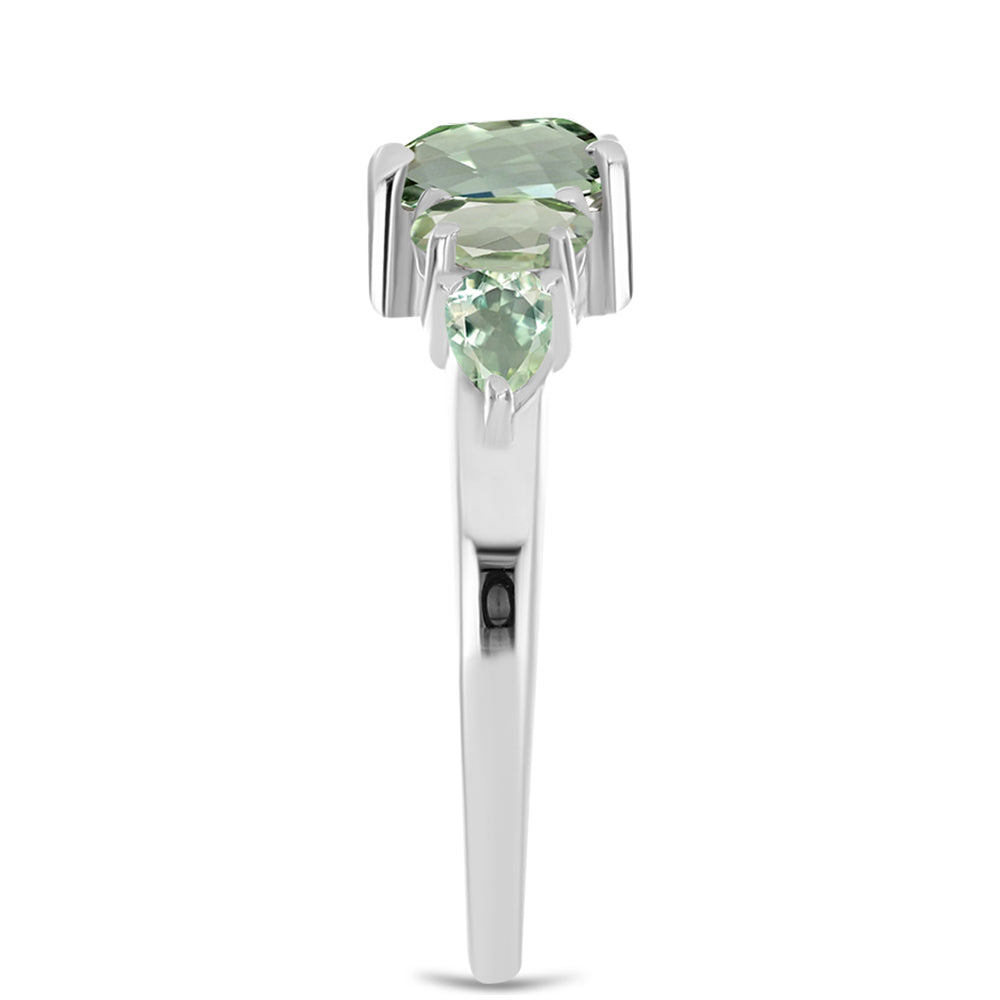 Anillo de Plata con Amatista Verde