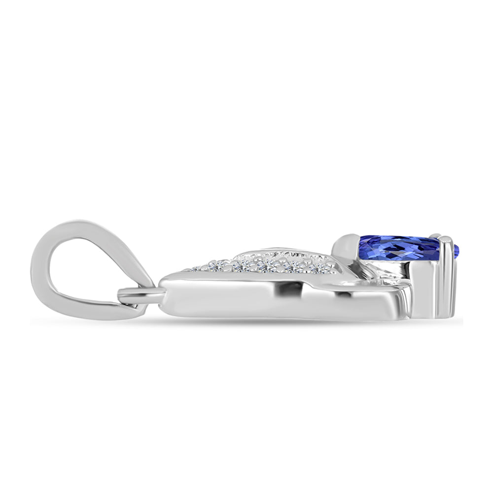 Colgante de Plata con Tanzanita y Topacio Blanco