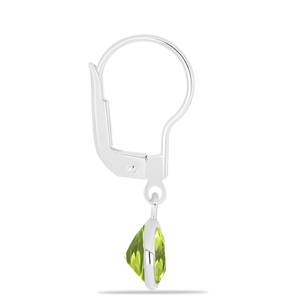 Conjunto de Plata con Peridoto de Changbai y Piedra Lunar Arco Iris ( Pendientes )