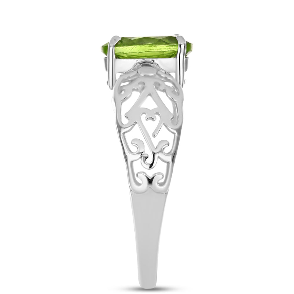 Anillo de Plata con Peridoto de Changbai