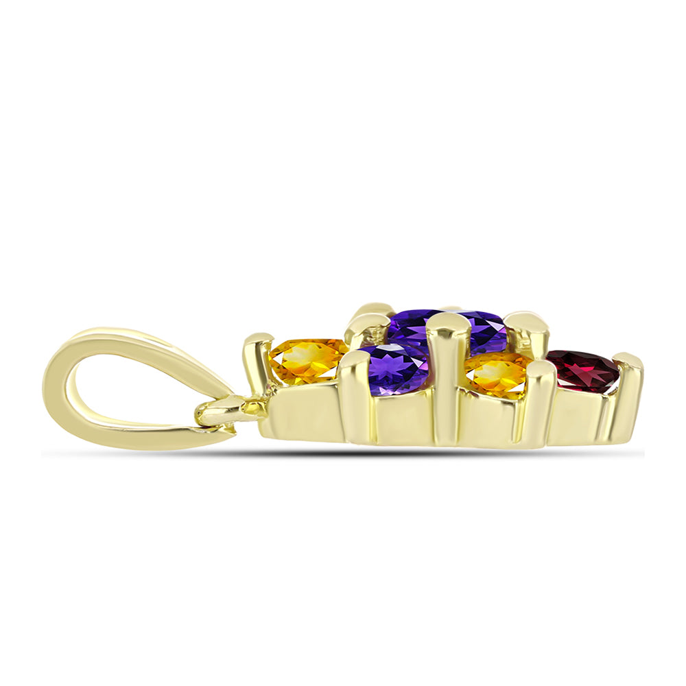 Colgante de Plata Bañada en Oro con Amatista de Marruecos y Citrino de los Montes Urales