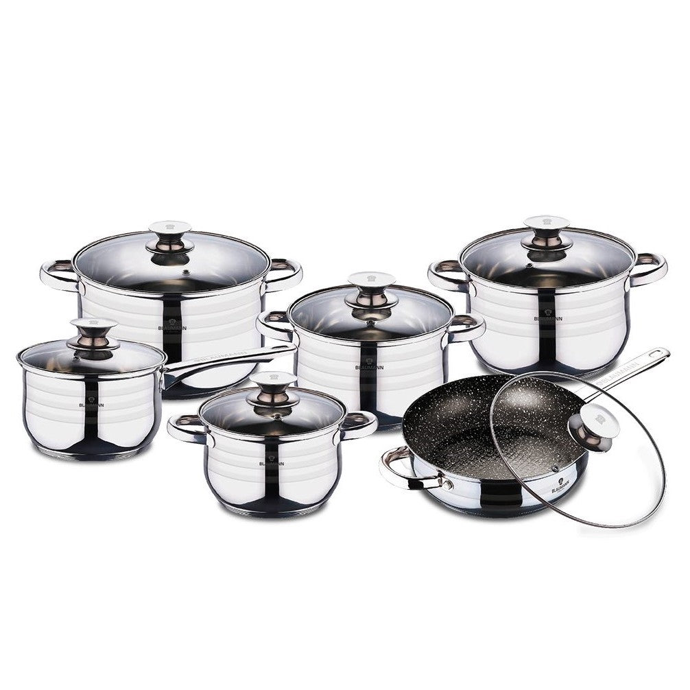 Batería de cocina "Blaumann" de 12 piezas, Línea Gourmet! CALIDAD ALEMANA GARANTIZADA!