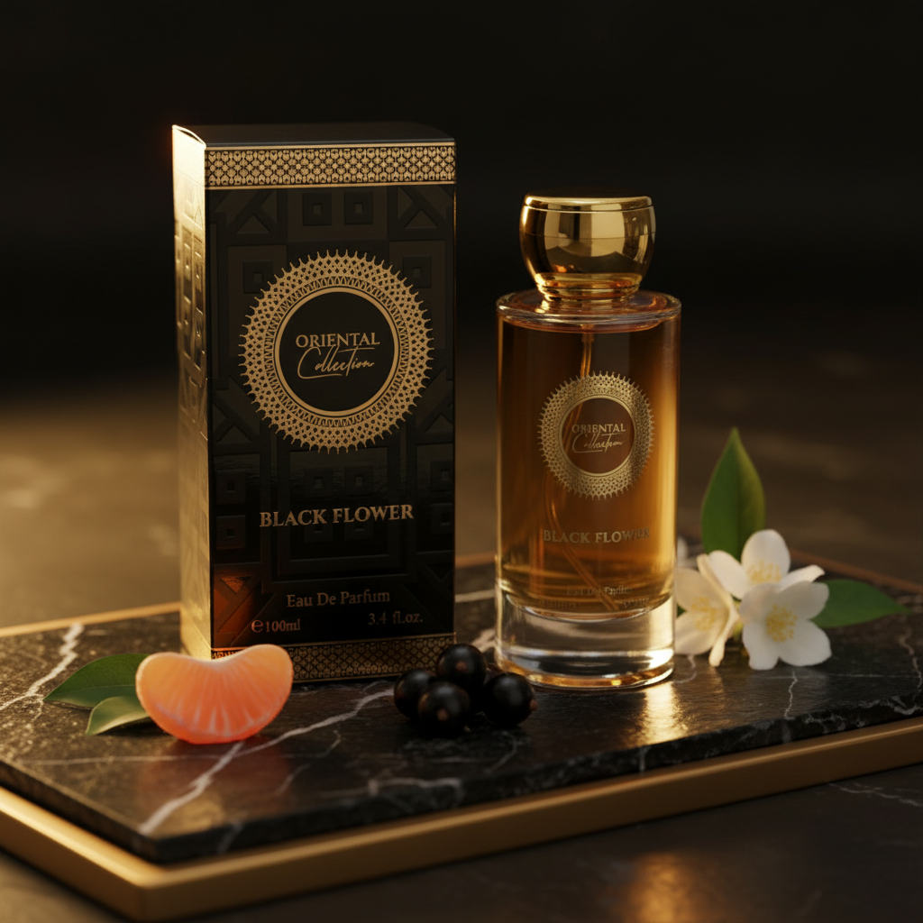 BLACK FLOWER 100ml EDP Fragancia unisex, sensual, dulce, retadora