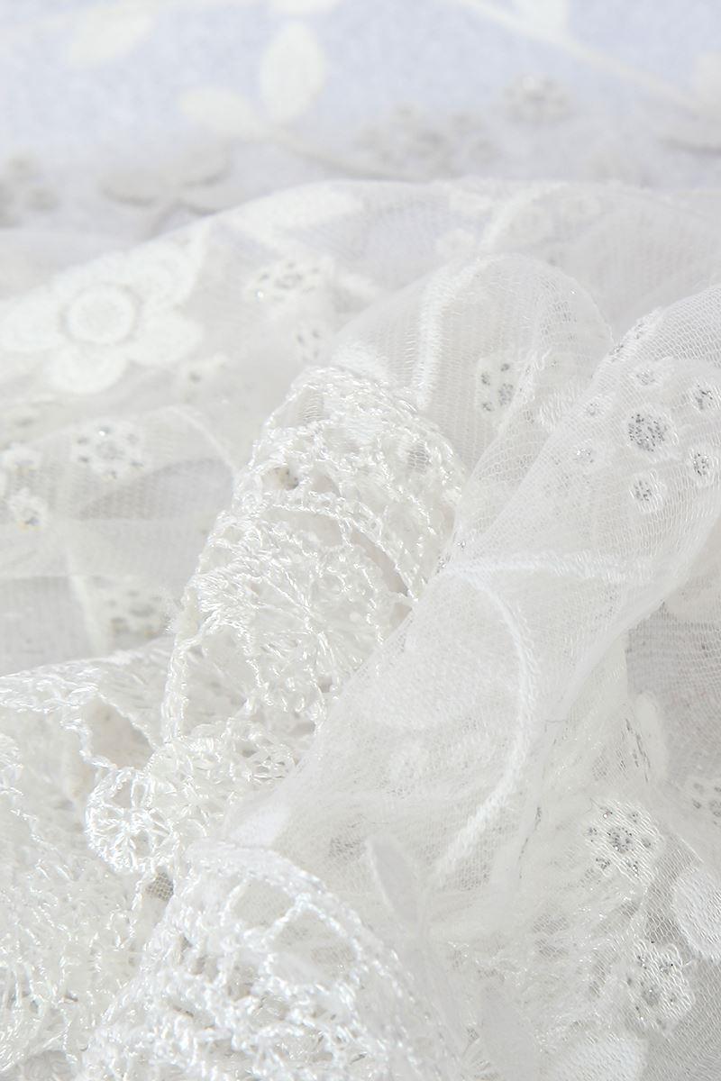 Bufanda-bufanda triangular con estampado de flores brillantes, 45 cm x 45 cm x 170 cm, blanco