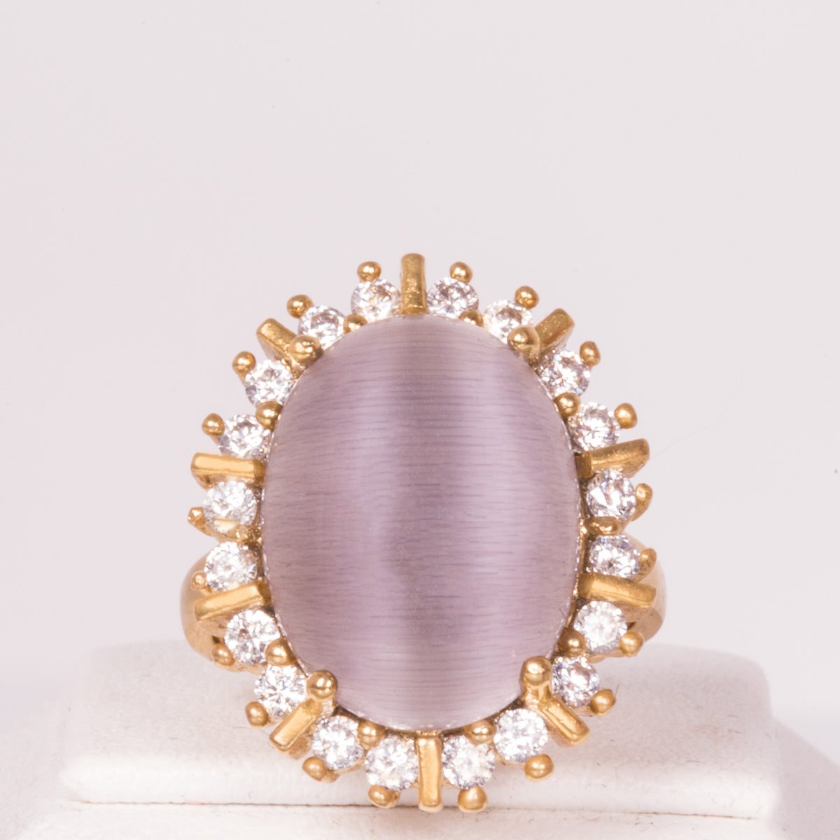 Anillo de Aleación Bañado en Oro con Cristal Emporia® Blanco ( Anillo )